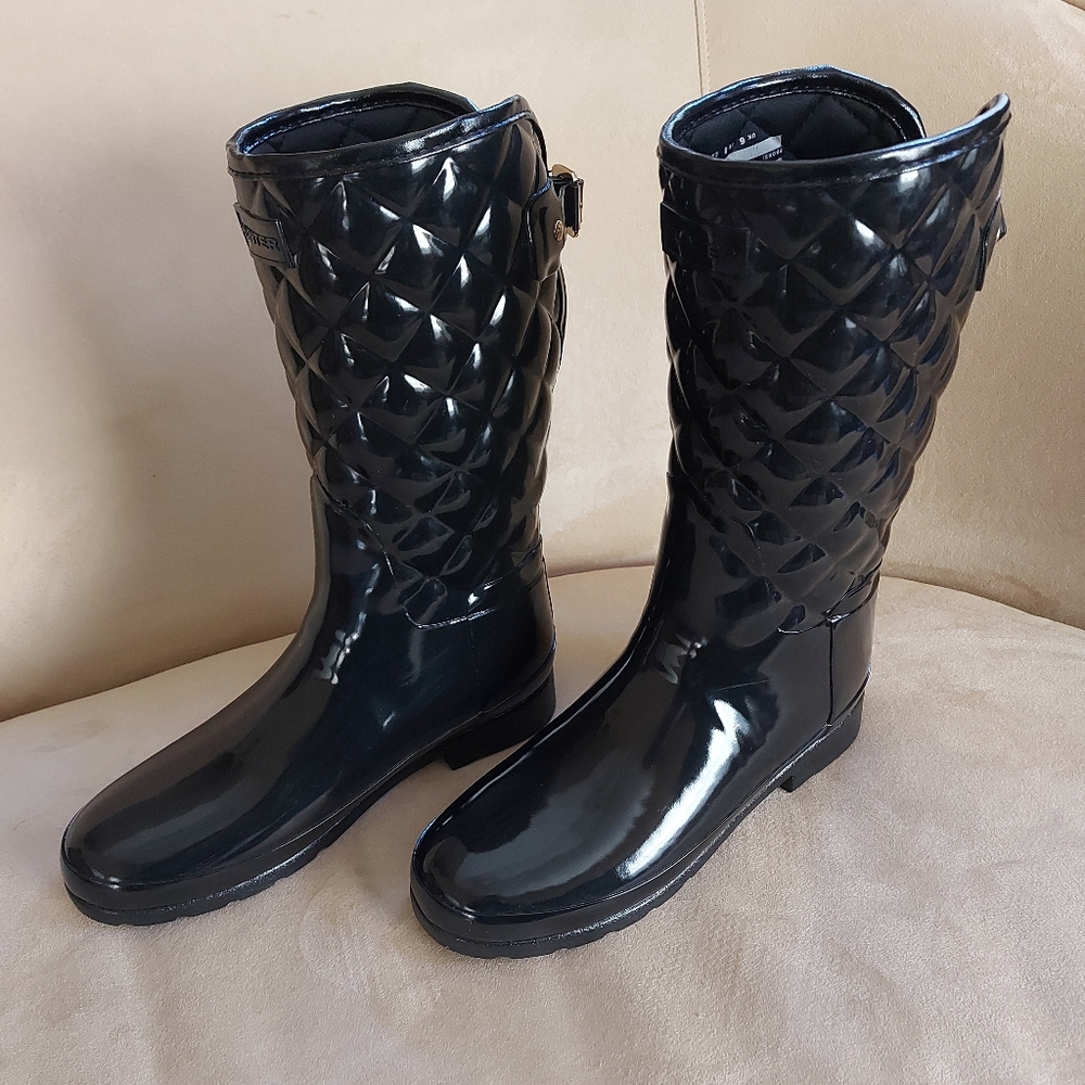 Hunter Boots - Women's Adjustable Quilted Refined Slim Fit Short Rain Boots